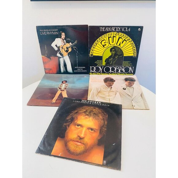 Other - Lot of 5 Rock Records Paul Simon Roy Orbison Graham Nash Santana Joe Cocker